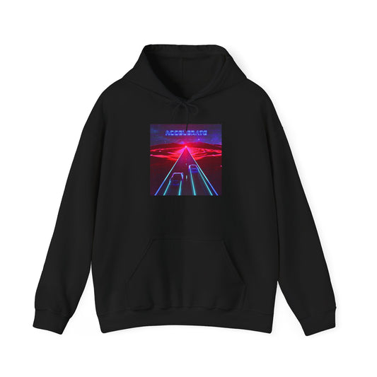 Retro Synthwave Hoodie — "Accelerate" Neon 80s Vaporwave Pullover